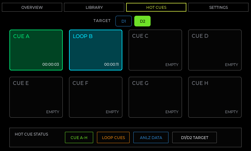 Pajoniiir Hot Cues screen