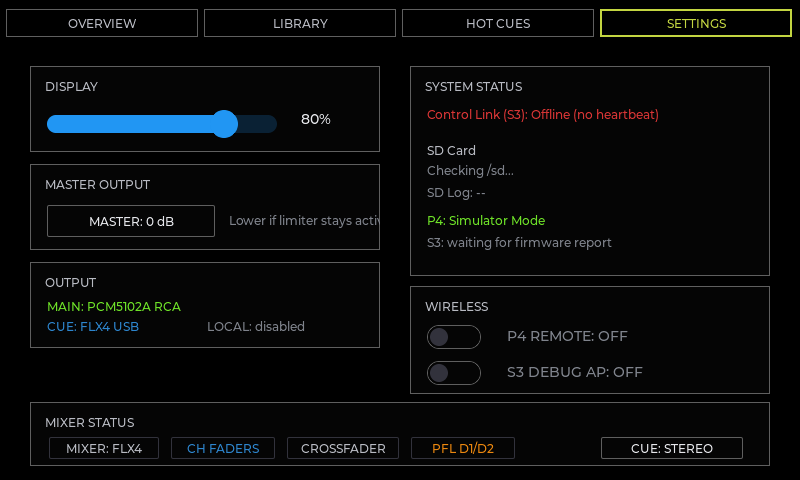 Pajoniiir Settings screen